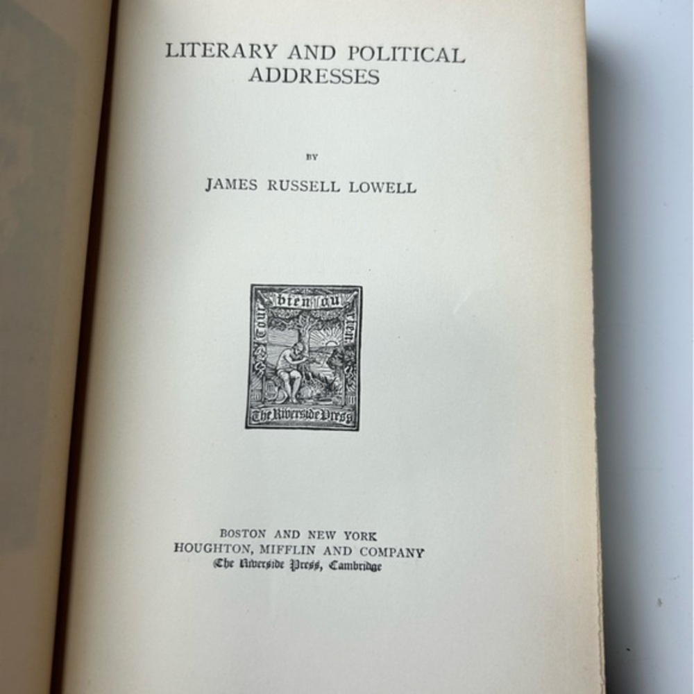 James Russell Lowell antique Literary and political‎ addresses vol VI antique